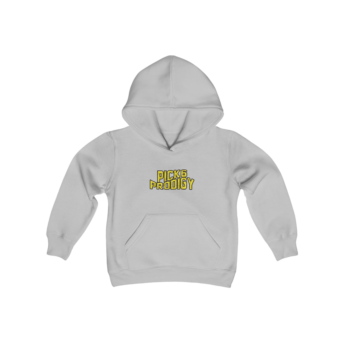 Football Pick-6-Prodigy Cheetah Youth Heavy Blend Hooded Sweatshirt - Featuring Inspirational Rod Woodson Quote