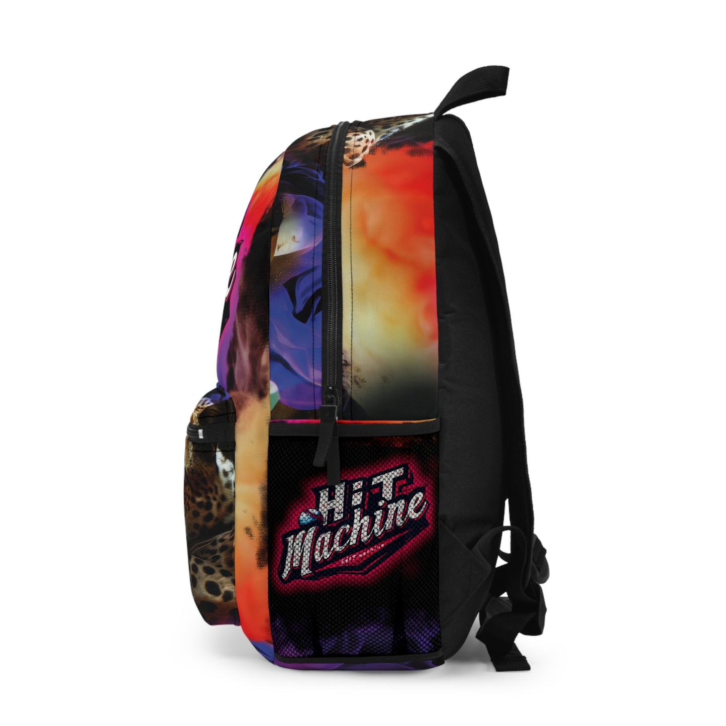 Baseball 'Hit Machine' Backpack Featuring Muscular Cheetah with Glowing Purple Eyes and Ted Williams Quote