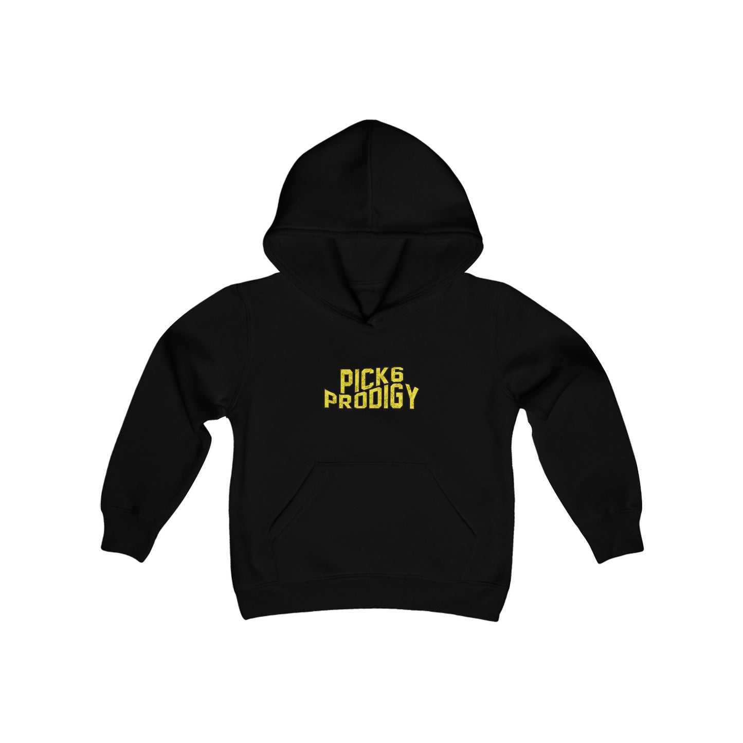 Football Pick-6-Prodigy Cheetah Youth Heavy Blend Hooded Sweatshirt - Featuring Inspirational Rod Woodson Quote