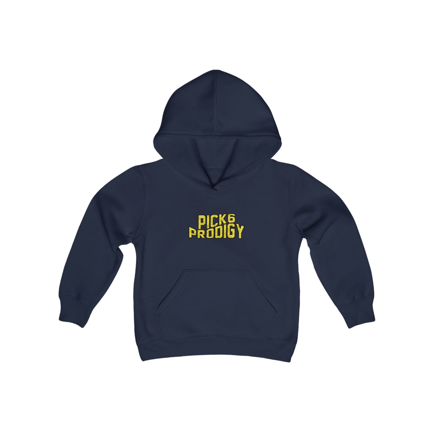 Football Pick-6-Prodigy Cheetah Youth Heavy Blend Hooded Sweatshirt - Featuring Inspirational Rod Woodson Quote