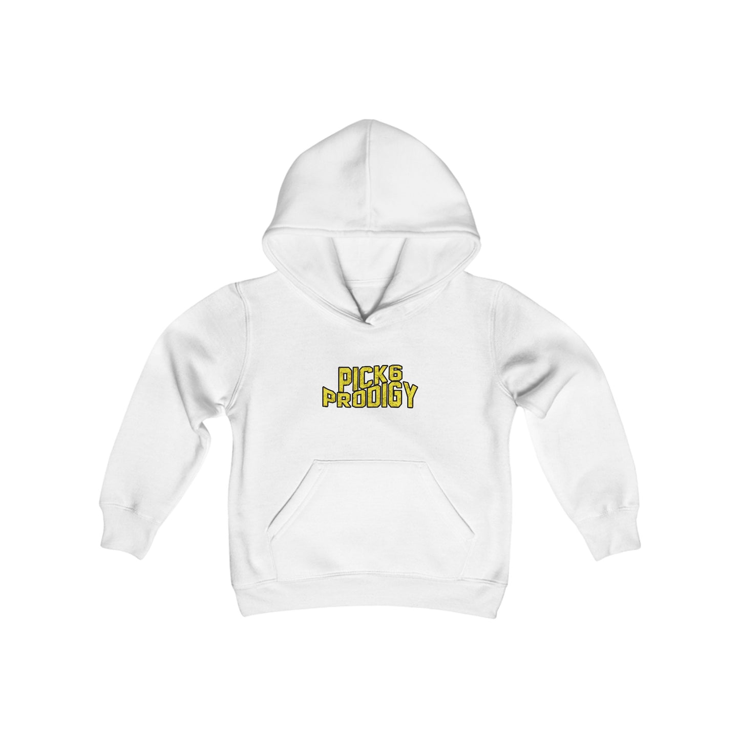 Football Pick-6-Prodigy Cheetah Youth Heavy Blend Hooded Sweatshirt - Featuring Inspirational Rod Woodson Quote