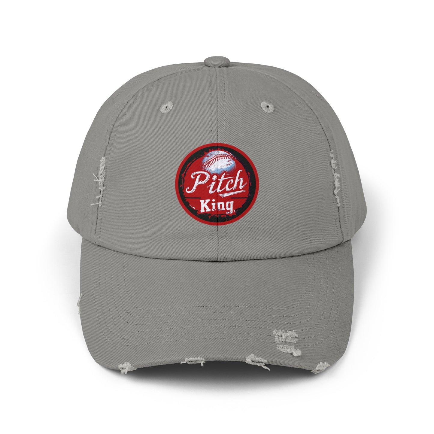 Pitch King Baseball - Unisex Distressed Cap by Lifetime Wishes