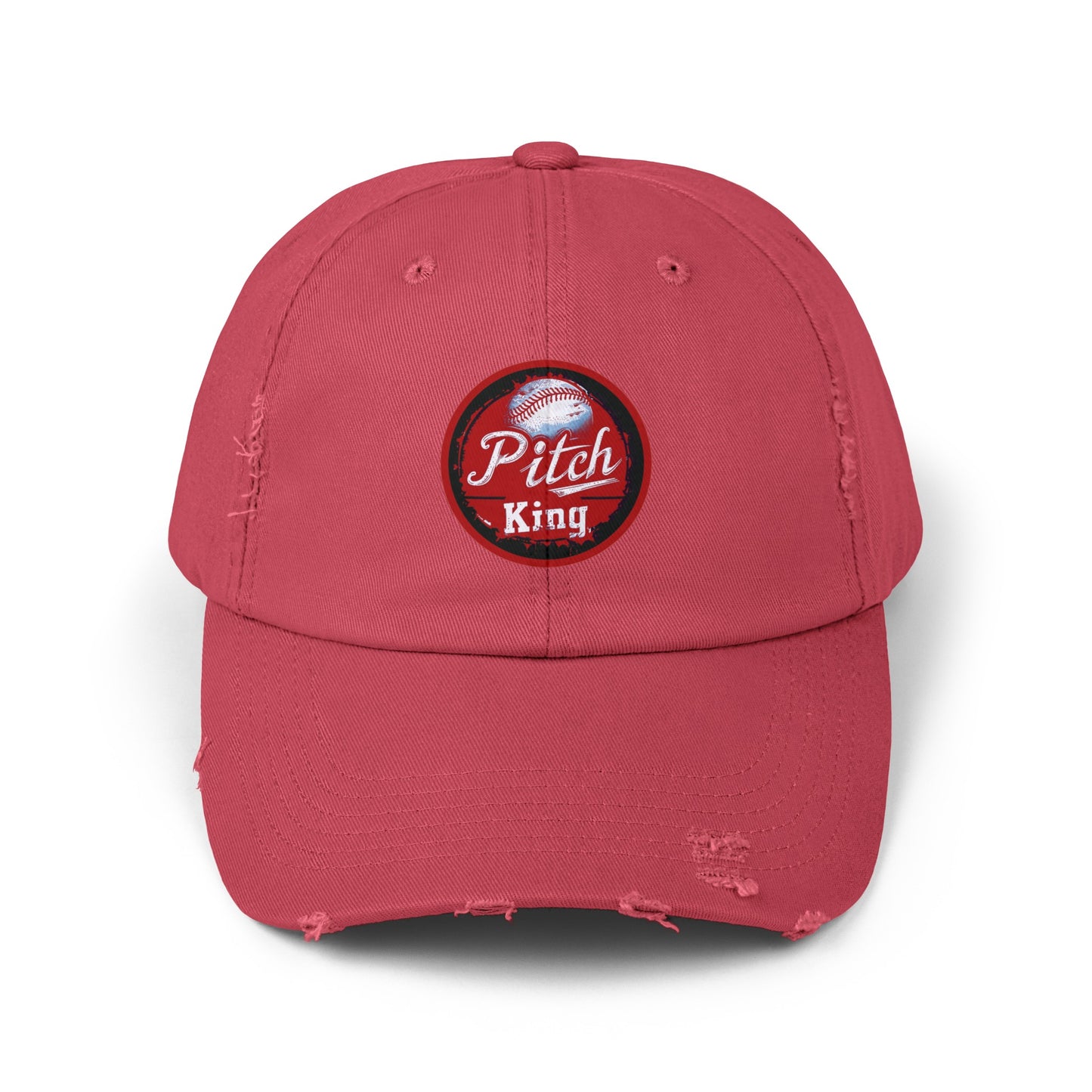 Pitch King Baseball - Unisex Distressed Cap by Lifetime Wishes