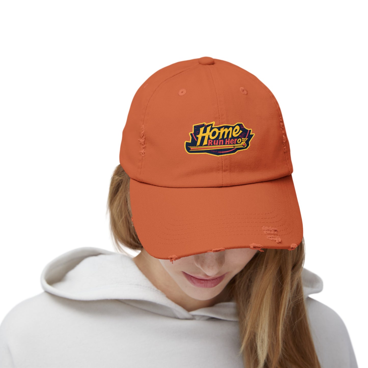 Baseball Home Run Hero Unisex Distressed Cap