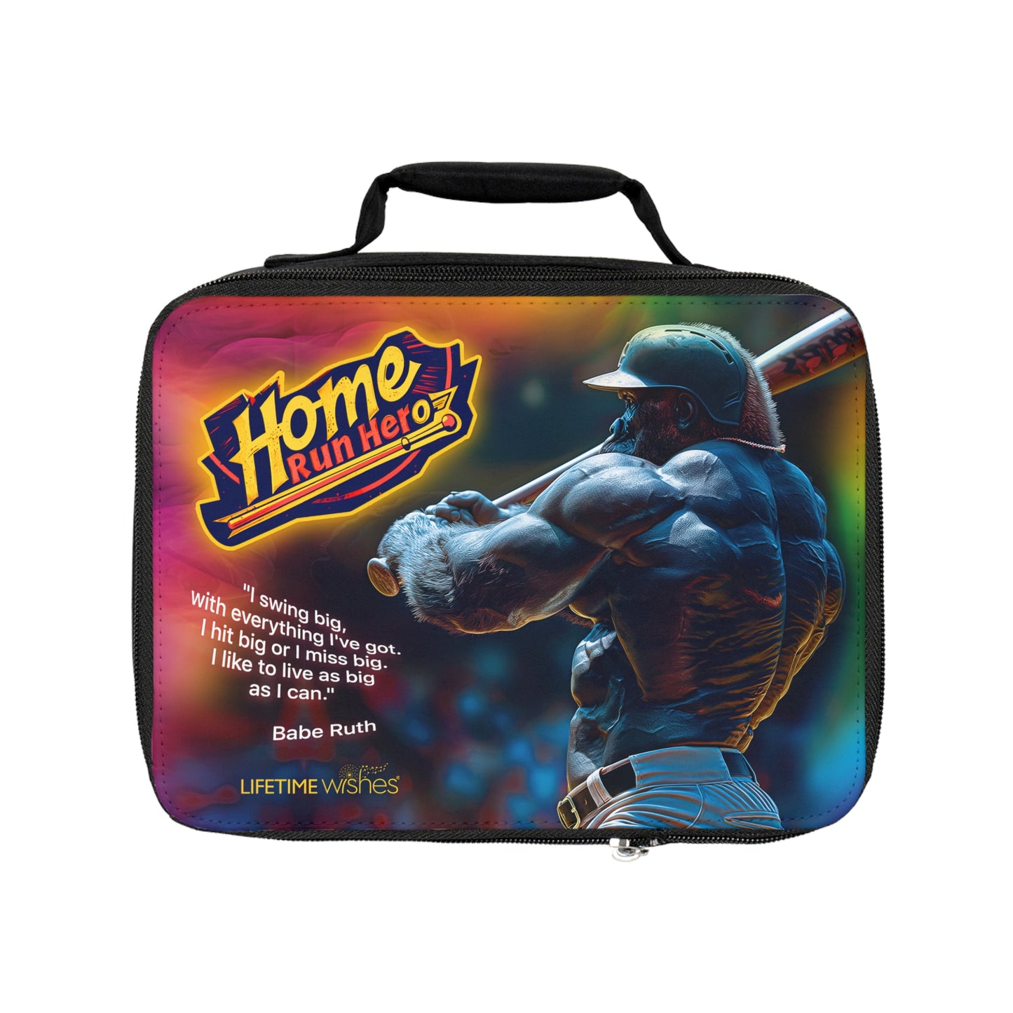 Baseball Home Run Hero Gorilla Lunch Bag, Insulated Kids Lunch Box, Baseball Accessories, Baseball Gear, Cute Gift, Baseball Player Gift