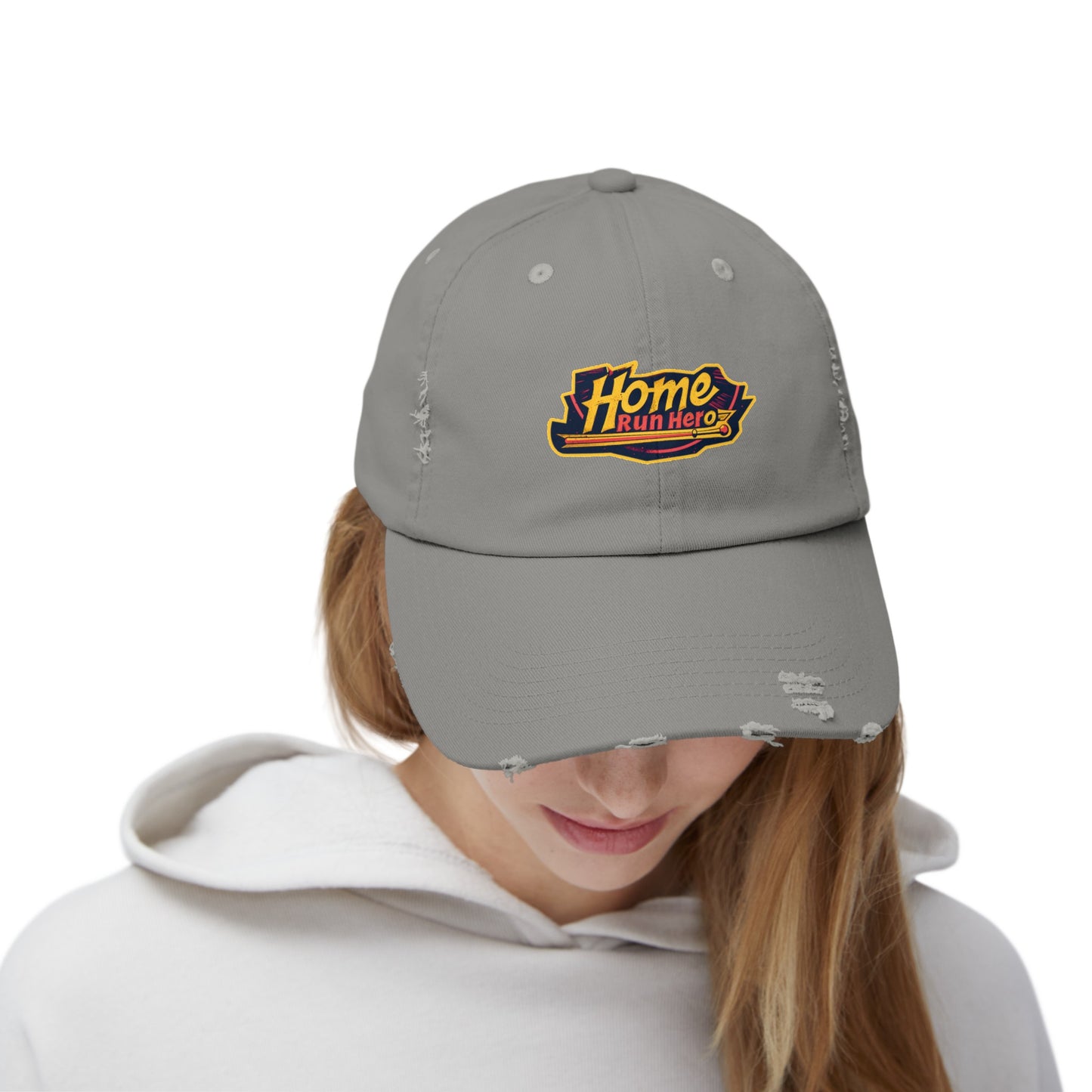 Baseball Home Run Hero Unisex Distressed Cap