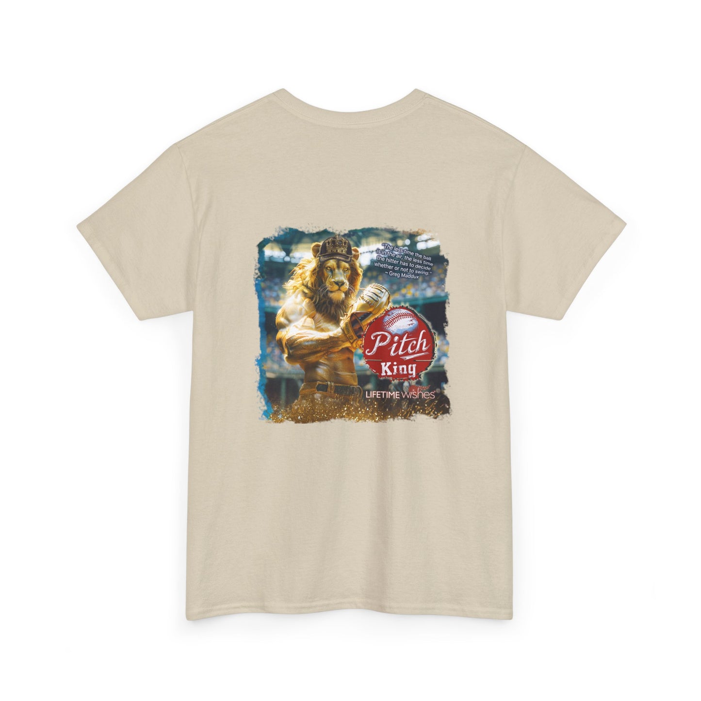 Baseball Pitch King Lion - Adult Unisex Heavy Cotton Tee