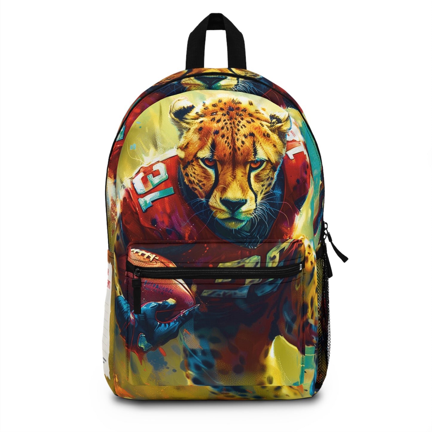 Football Cheetah Write & Wear Personalized Inspiration Backpack, Jerry Rice Quote, back to school, birthday, football gift, travel bag