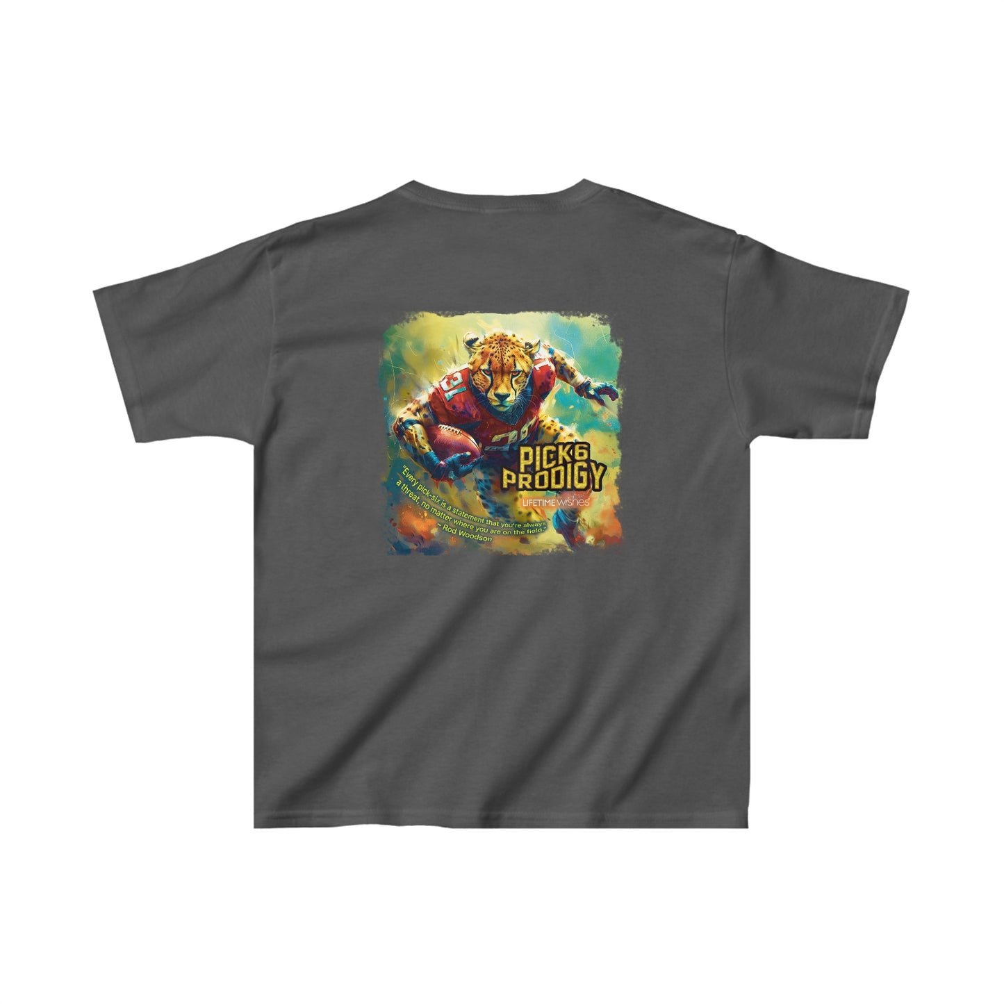 Football Pick6Prodigy Cheetah  - Kids Heavy Cotton™ Tee by Lifetime Wishes