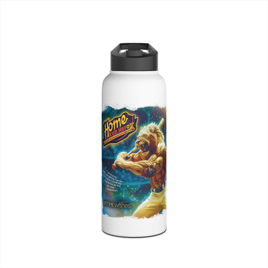 HomeRun Hero Lion - Stainless Steel Water Bottle, Standard Lid