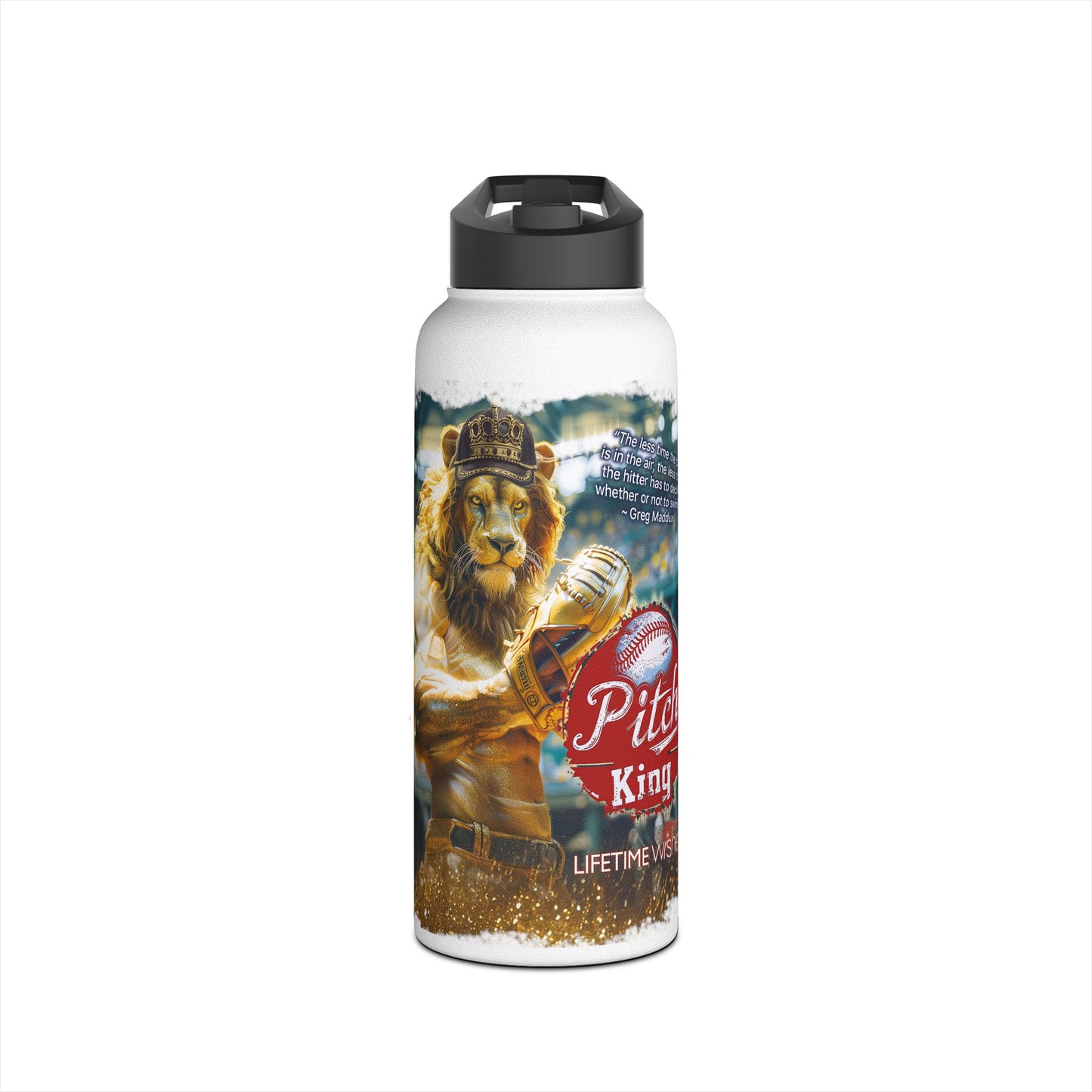 Pitch King Lion - Stainless Steel Water Bottle, Standard Lid