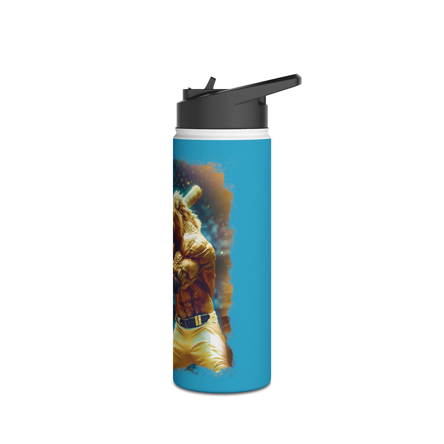 HomeRun Hero Lion - Stainless Steel Water Bottle, Standard Lid