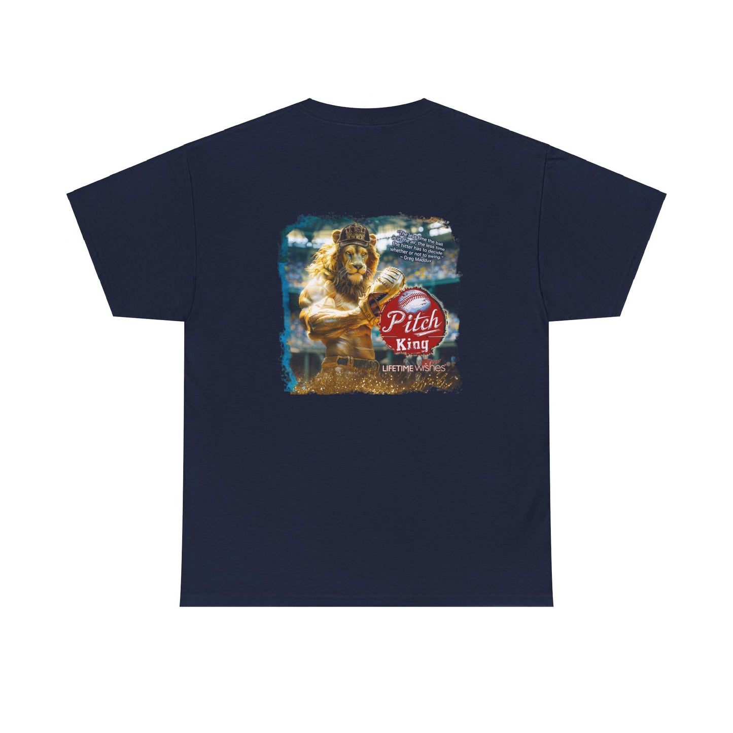 Baseball Pitch King Lion - Adult Unisex Heavy Cotton Tee