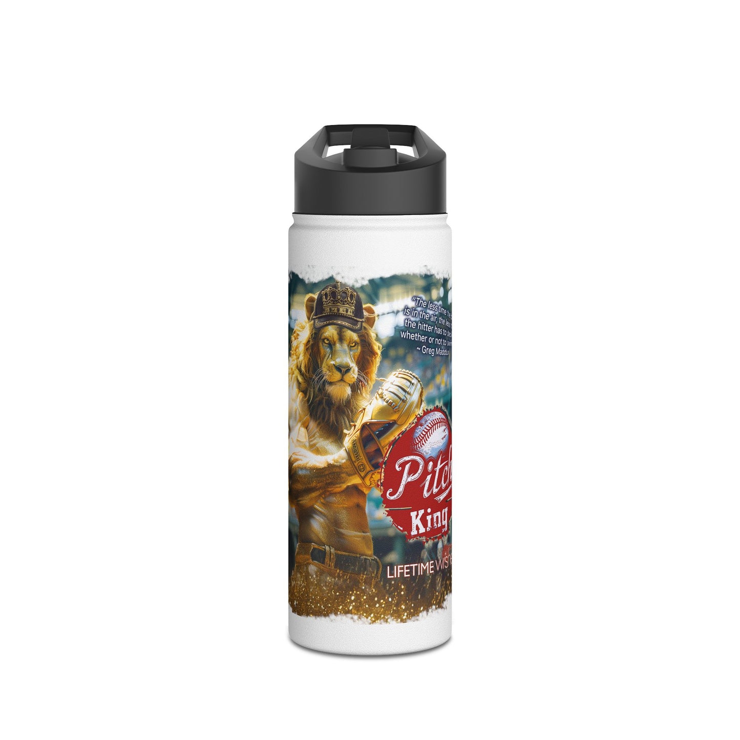 Pitch King Lion - Stainless Steel Water Bottle, Standard Lid