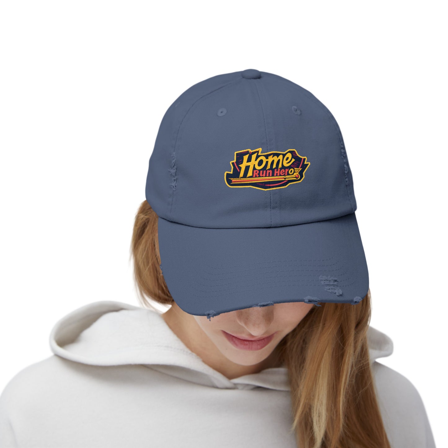 Baseball Home Run Hero Unisex Distressed Cap