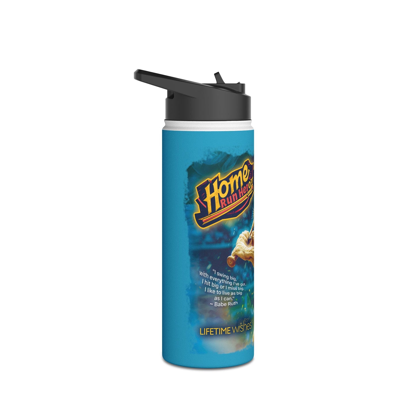 HomeRun Hero Lion - Stainless Steel Water Bottle, Standard Lid