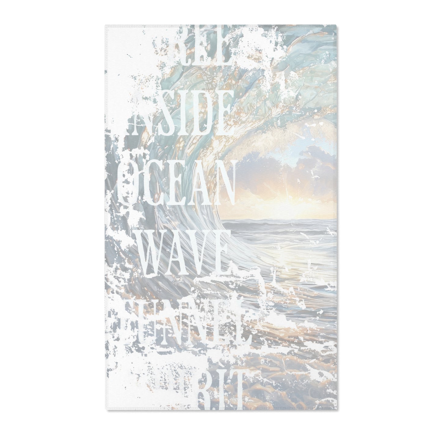 Life Inside the OCEAN WAVE Tunnel Sunset Area Rug, 3 sizes, Beach House Decor, Surfer Gift, College Dorm Decor