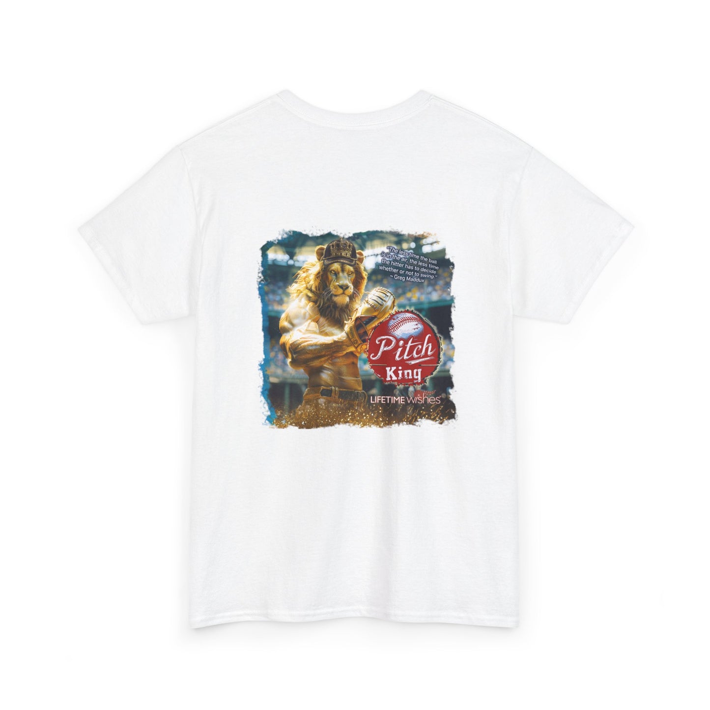 Baseball Pitch King Lion - Adult Unisex Heavy Cotton Tee