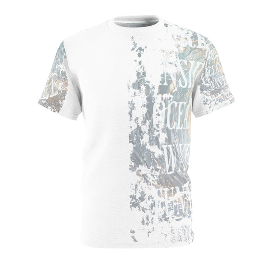 Ride Free Ocean Wave Tunnel Sunset Unisex Cut & Sew Tee (AOP), Surf Shirt, Surfer Gift