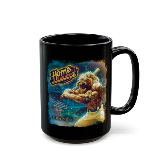 Baseball HomeRun Hero Lion Ceramic Mug, (11oz, 15oz)