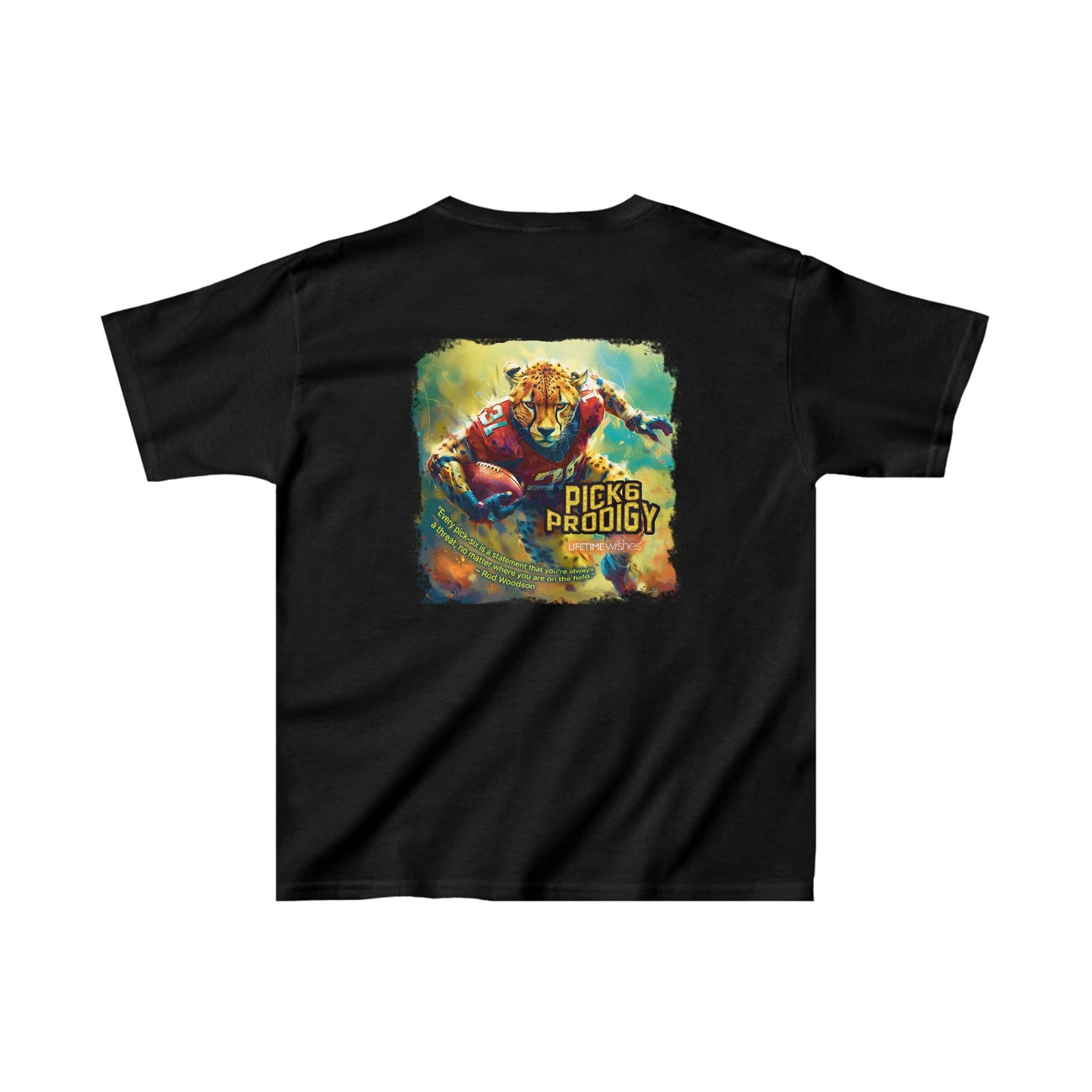 Football Pick6Prodigy Cheetah  - Kids Heavy Cotton™ Tee by Lifetime Wishes