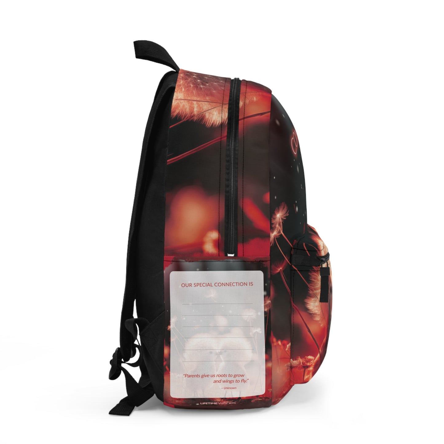 The "Our Special Connection"  Write & Wear Backpack w/ space to personalize, Adorable Dandelion Creatures, kids backpack, back to school, daughter gift