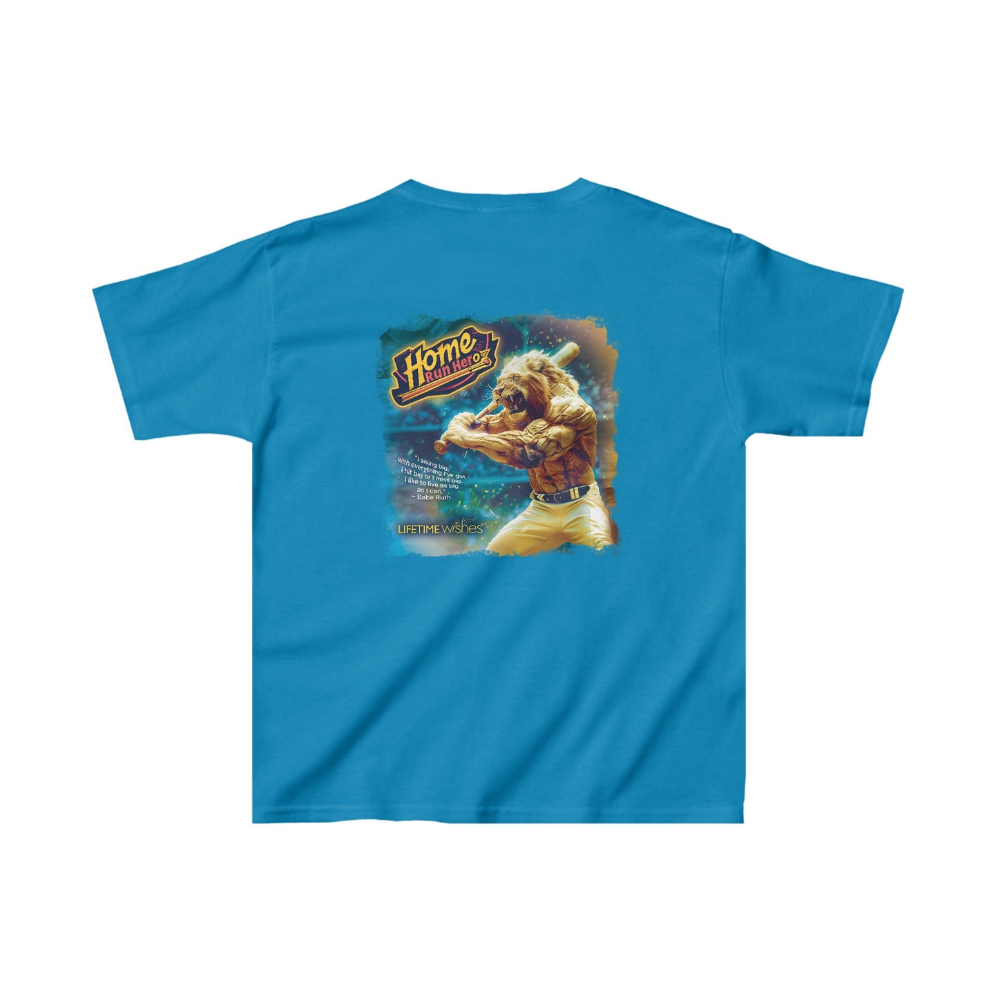 Baseball Homerun Hero Lion - Kids Heavy Cotton™ Tee by Lifetime Wishes