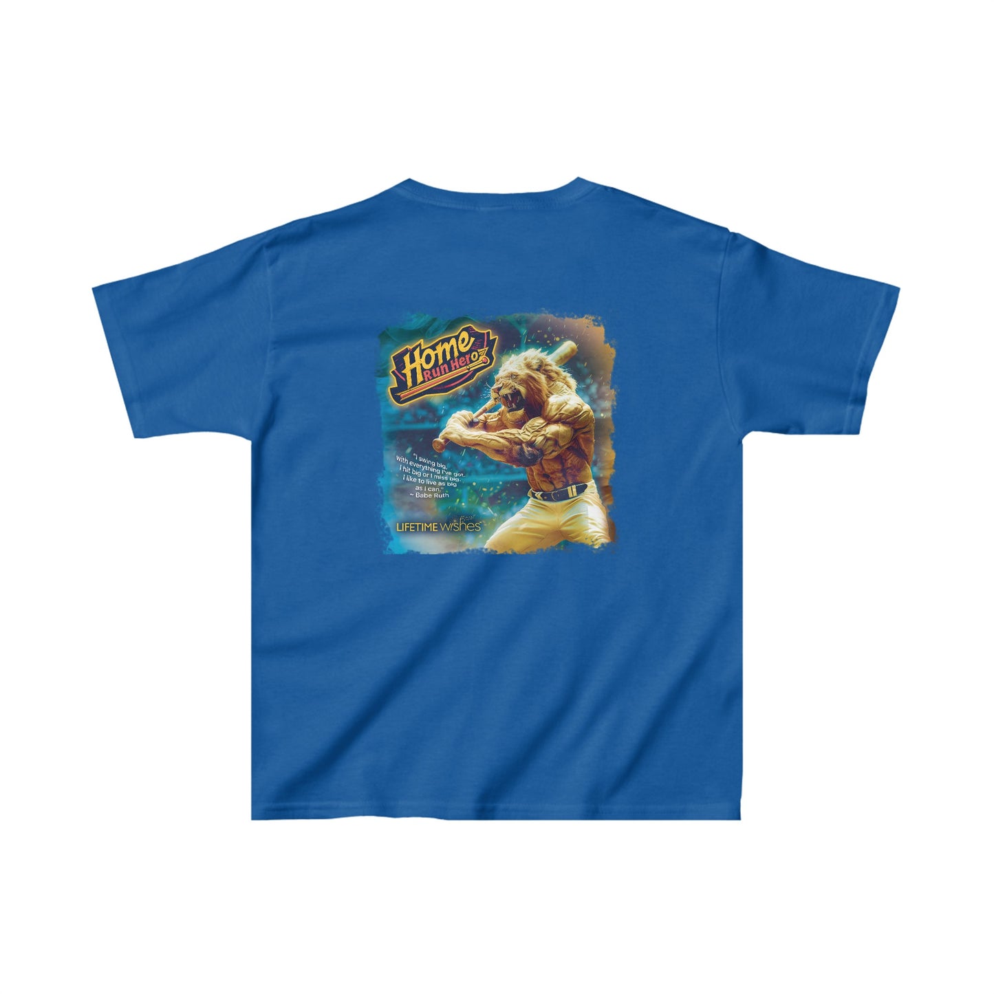 Baseball Homerun Hero Lion - Kids Heavy Cotton™ Tee by Lifetime Wishes