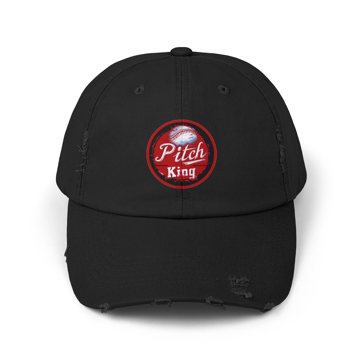 Pitch King Baseball - Unisex Distressed Cap by Lifetime Wishes