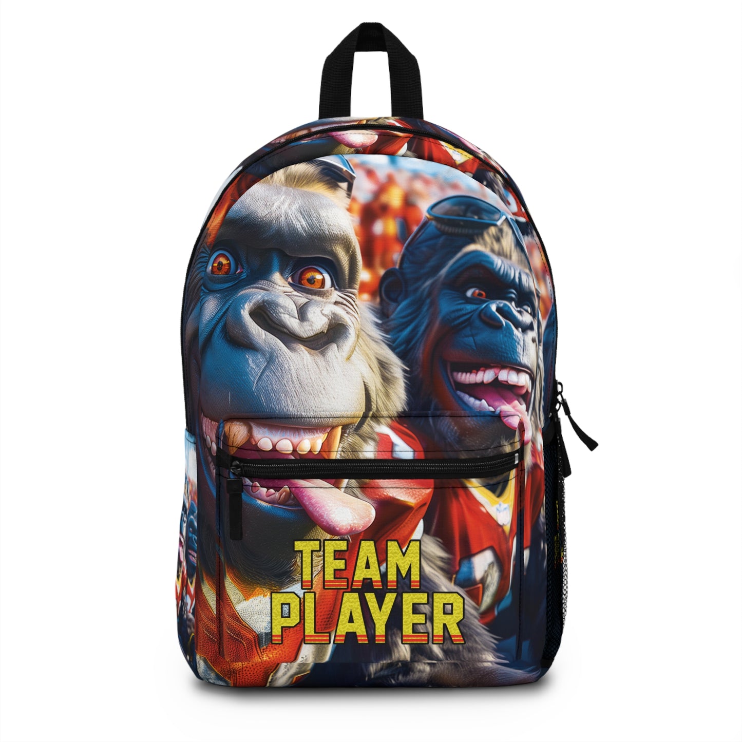 Football 'Team Player' Backpack Featuring Silly Gorilla Football Players and Peyton Manning Quote