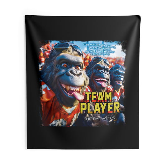 Football Team Player Gorilla Indoor Wall Tapestry – Featuring Inspirational Peyton Manning Quote