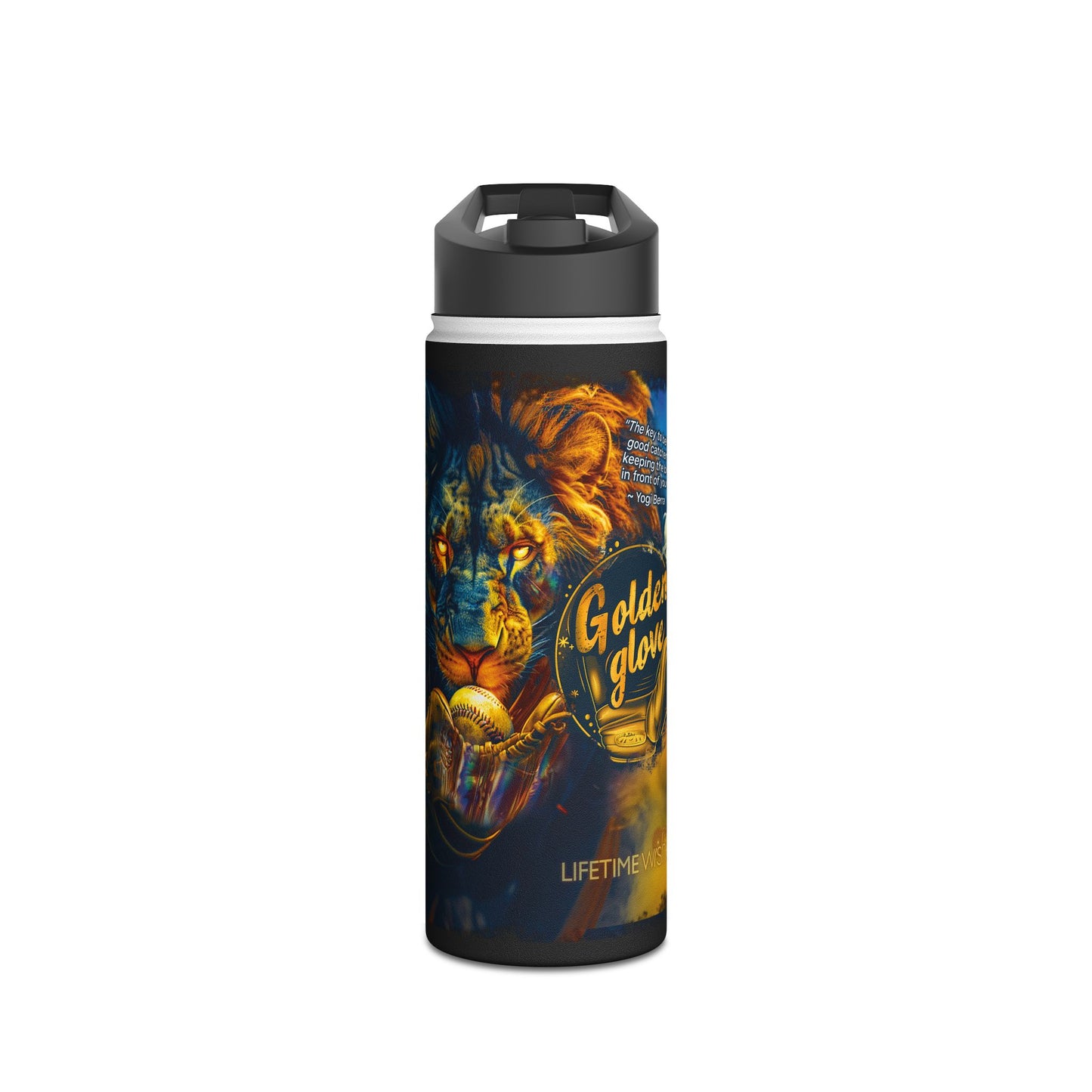 Golden Glove Lion - Stainless Steel Water Bottle, Standard Lid