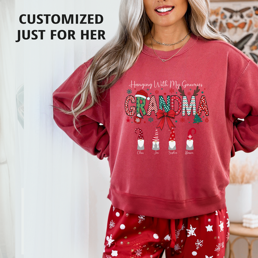 Custom Grandma Christmas Sweatshirt Gift