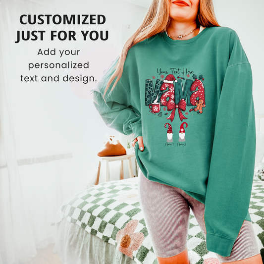 Custom Mama Christmas Sweatshirt Gift  (Add kid names)