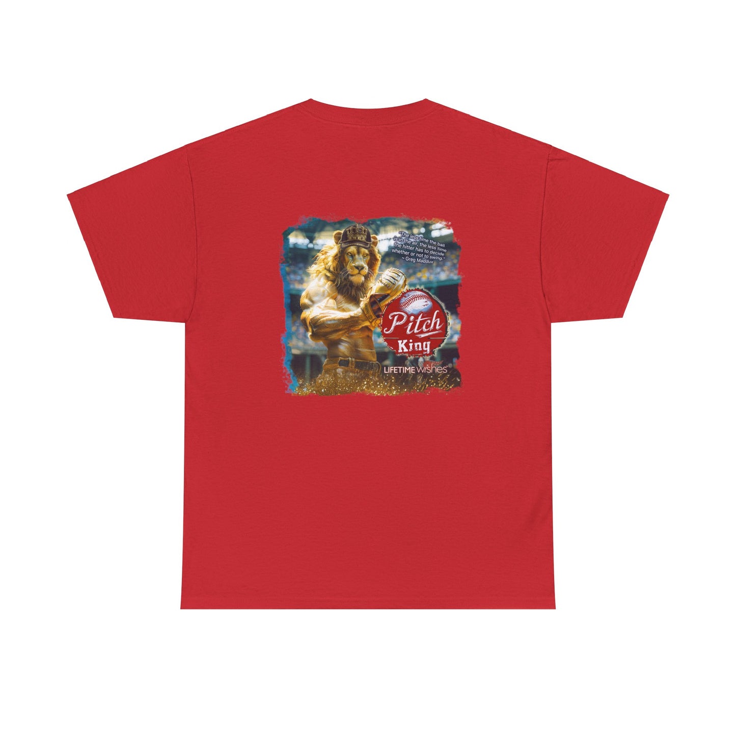 Baseball Pitch King Lion - Adult Unisex Heavy Cotton Tee