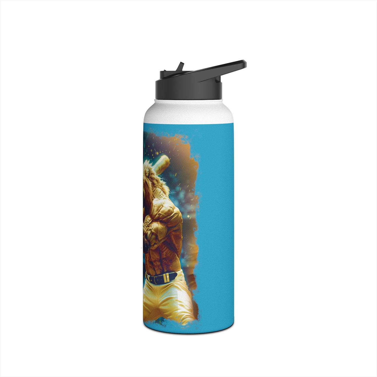 HomeRun Hero Lion - Stainless Steel Water Bottle, Standard Lid