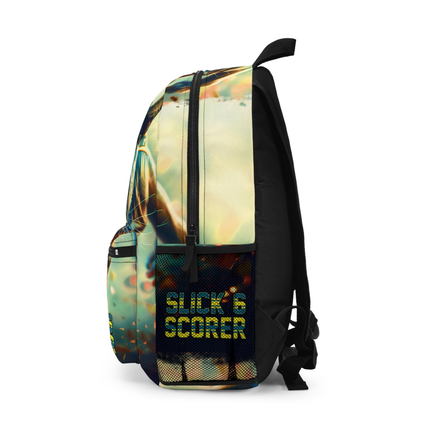 Football 'Slick-6-Scorer' Backpack Featuring Black Panther Football Player and Jerry Rice Quote