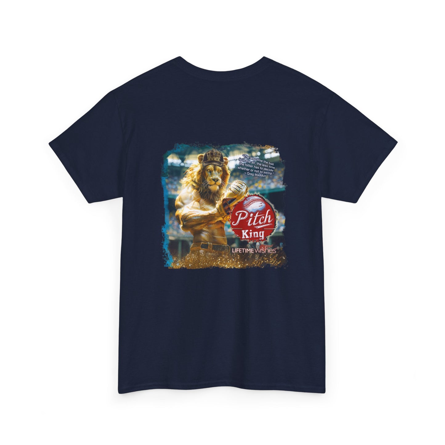 Baseball Pitch King Lion - Adult Unisex Heavy Cotton Tee