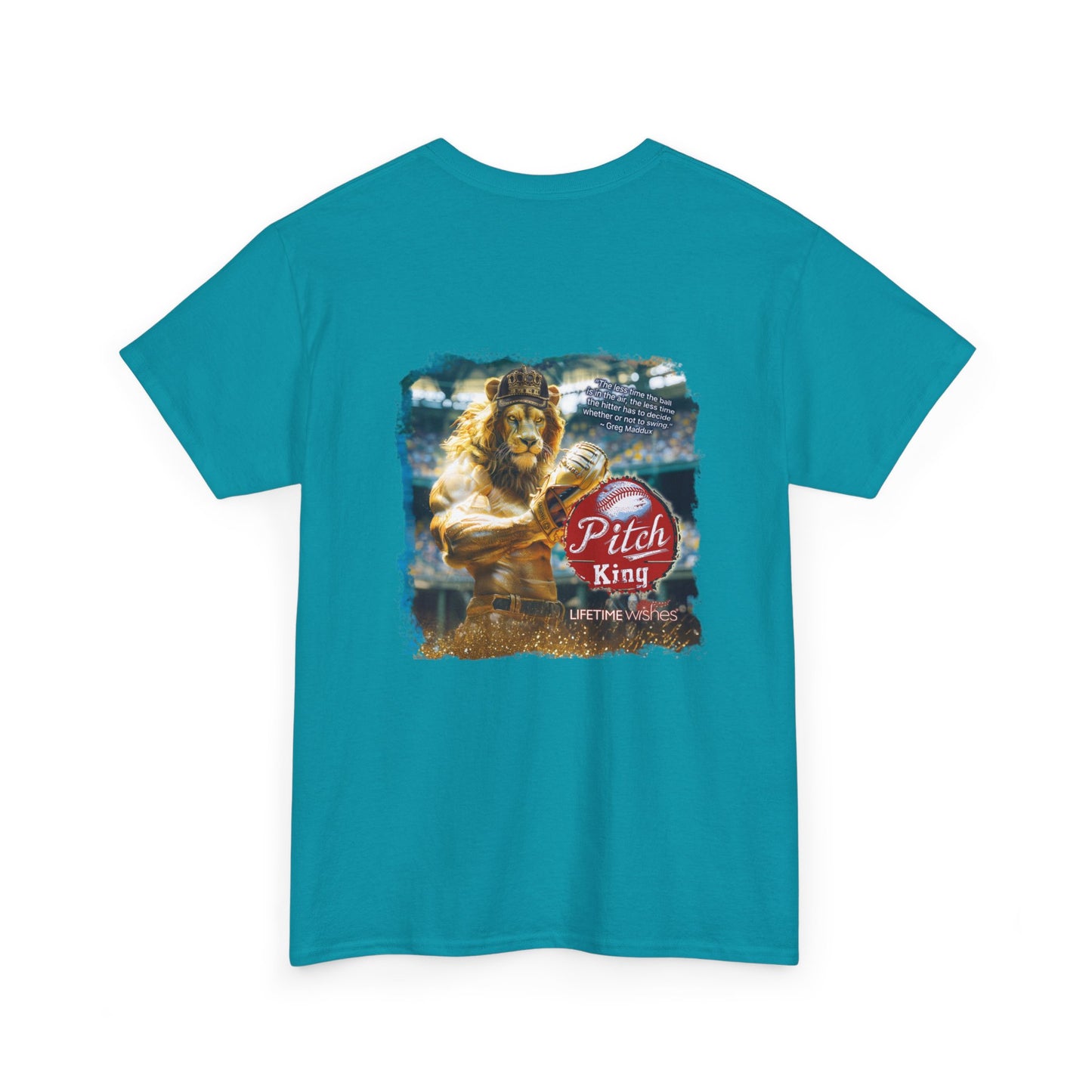 Baseball Pitch King Lion - Adult Unisex Heavy Cotton Tee