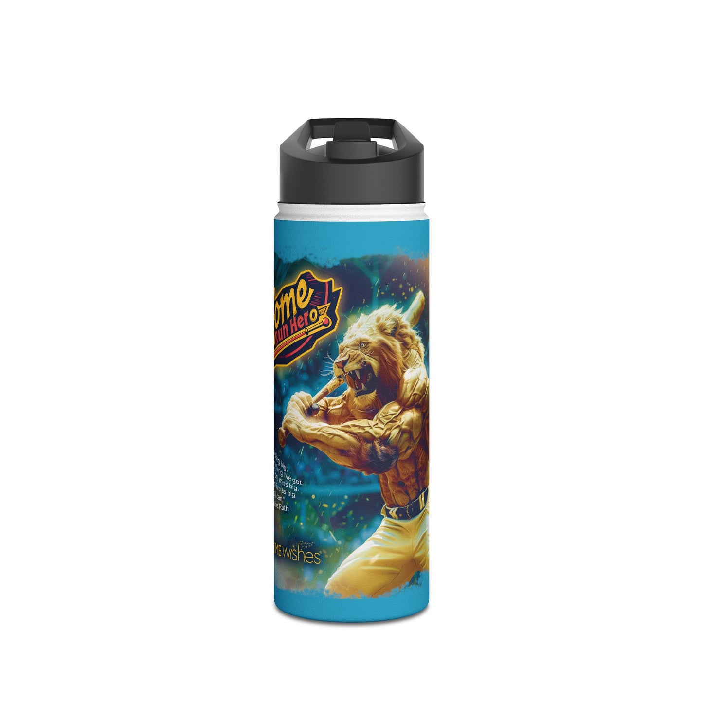 HomeRun Hero Lion - Stainless Steel Water Bottle, Standard Lid