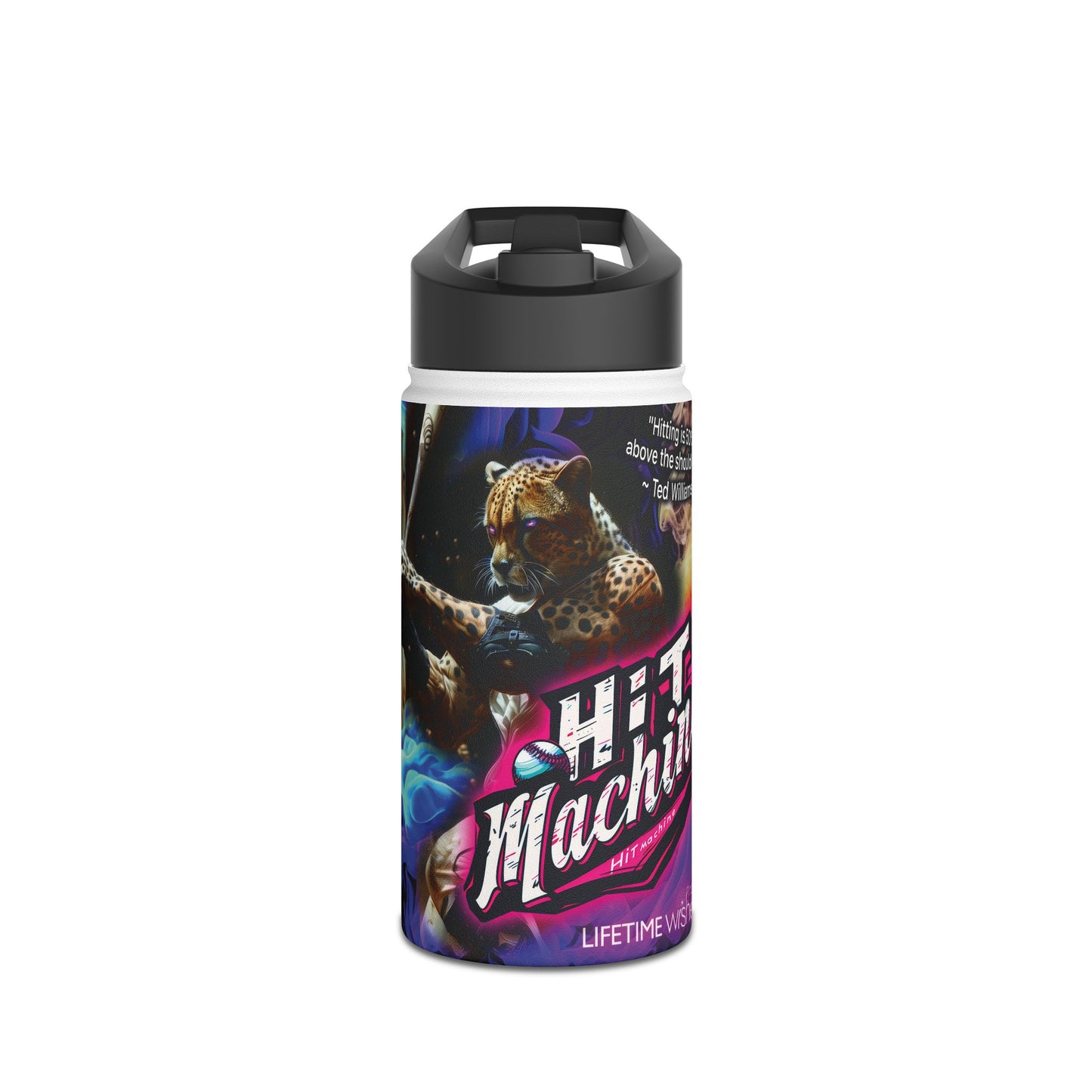 Baseball Hit Machine Cheetah - Stainless Steel Water Bottle, Standard Lid