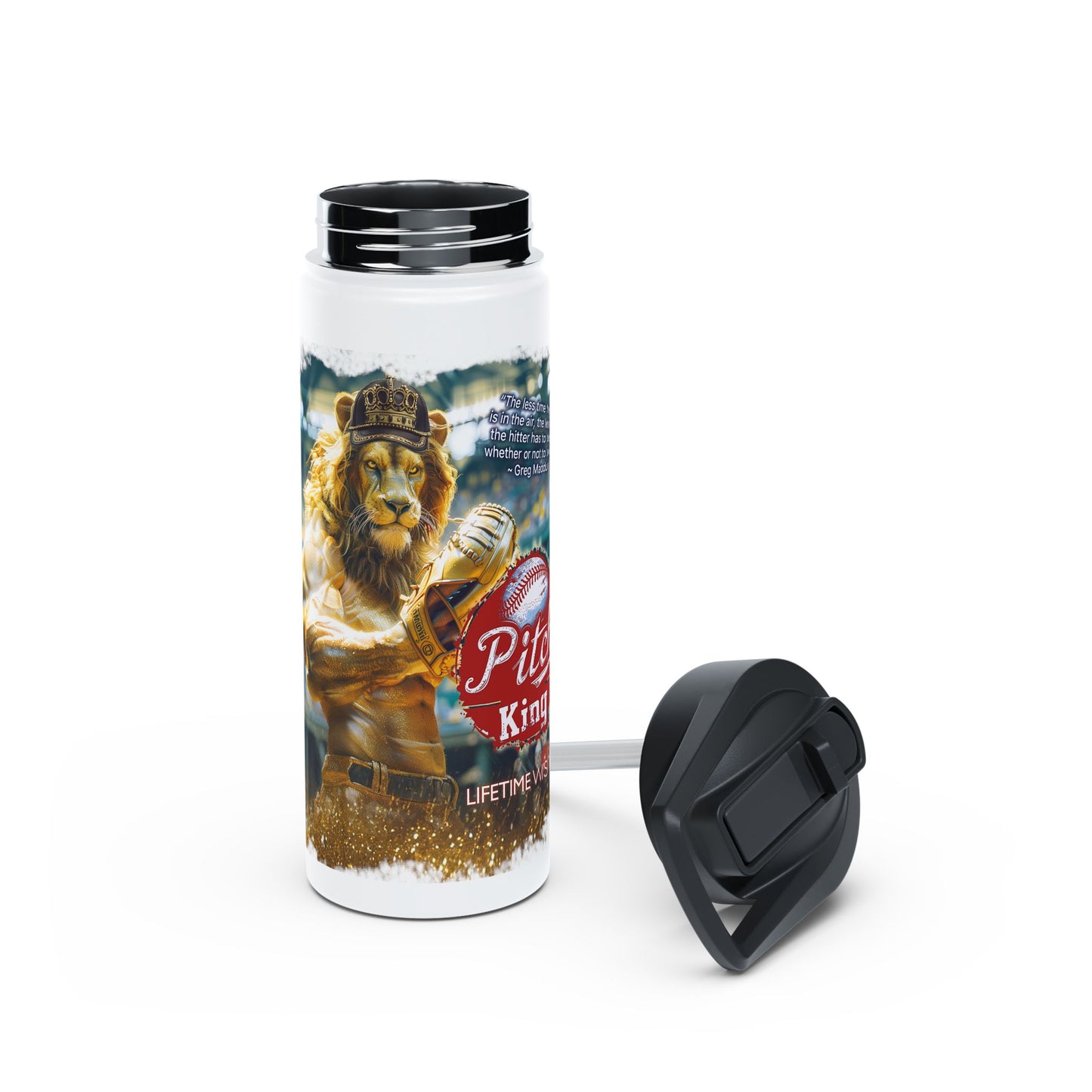 Pitch King Lion - Stainless Steel Water Bottle, Standard Lid