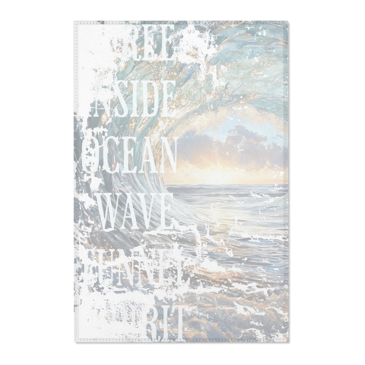 Life Inside the OCEAN WAVE Tunnel Sunset Area Rug, 3 sizes, Beach House Decor, Surfer Gift, College Dorm Decor