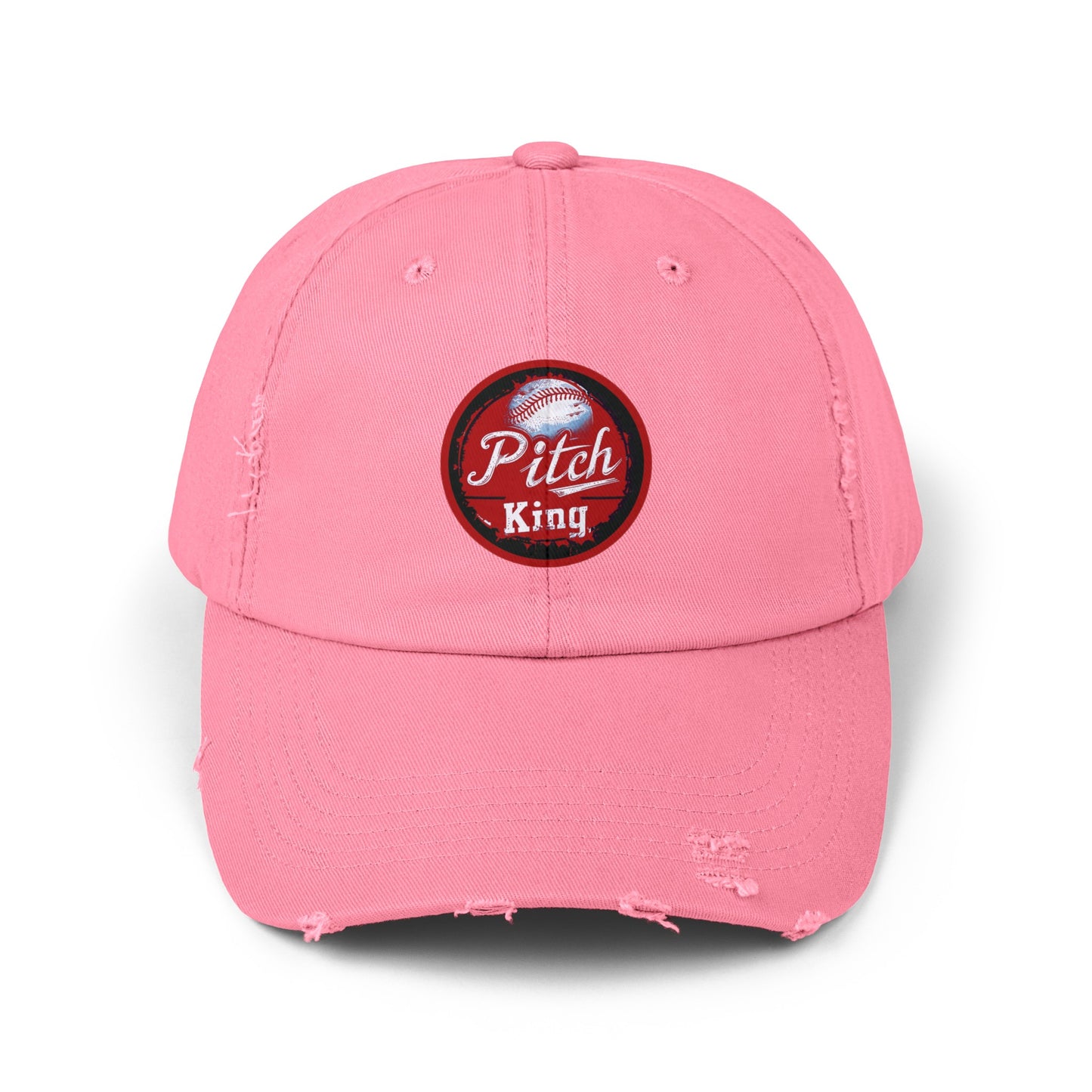 Pitch King Baseball - Unisex Distressed Cap by Lifetime Wishes