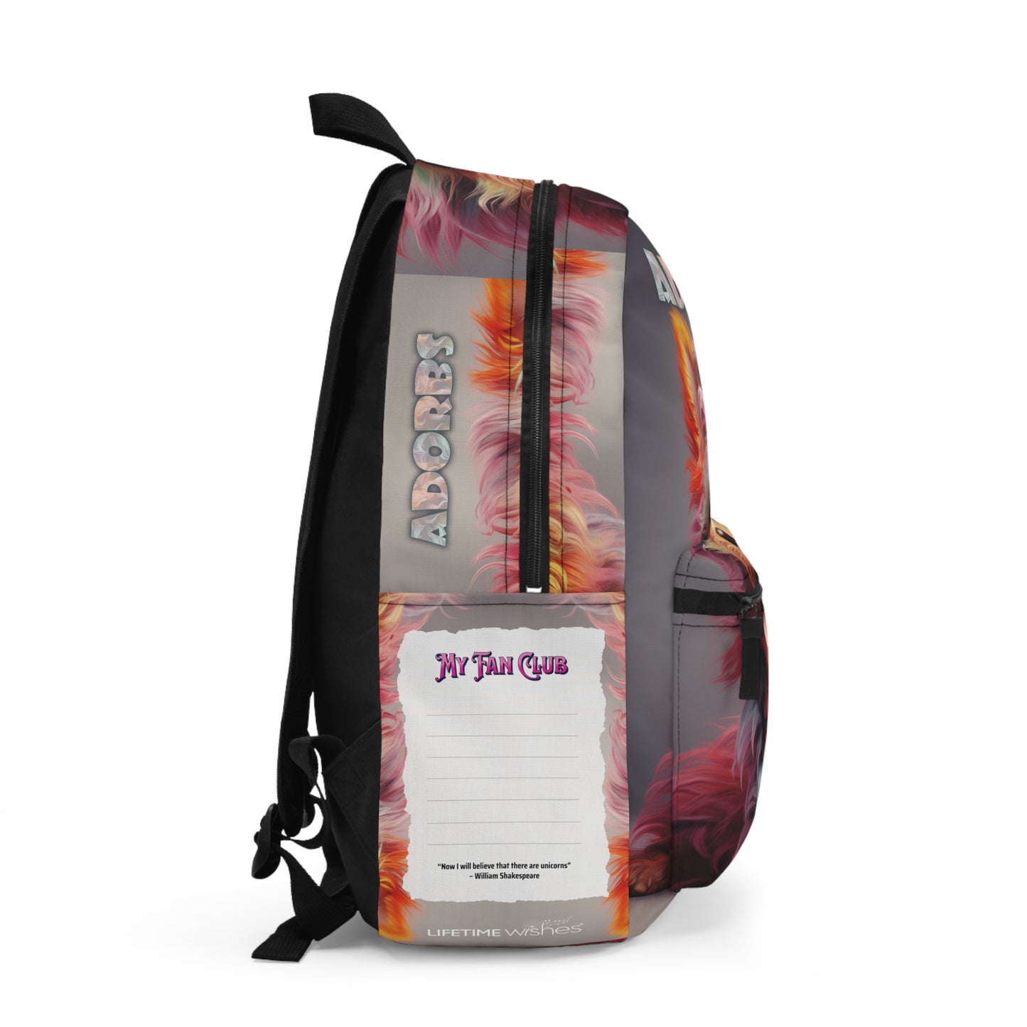 The "Adorbs" Write &amp; Wear Inspiration Puppy Backpack w/ "My Fan Club" Personalization Space, back to school, daughter gift, kids backpack