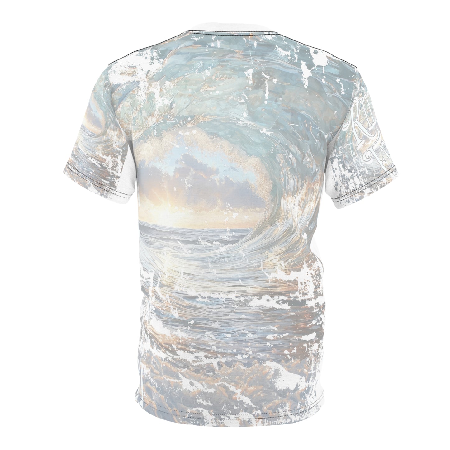 Ride Free Ocean Wave Tunnel Sunset Unisex Cut & Sew Tee (AOP), Surf Shirt, Surfer Gift