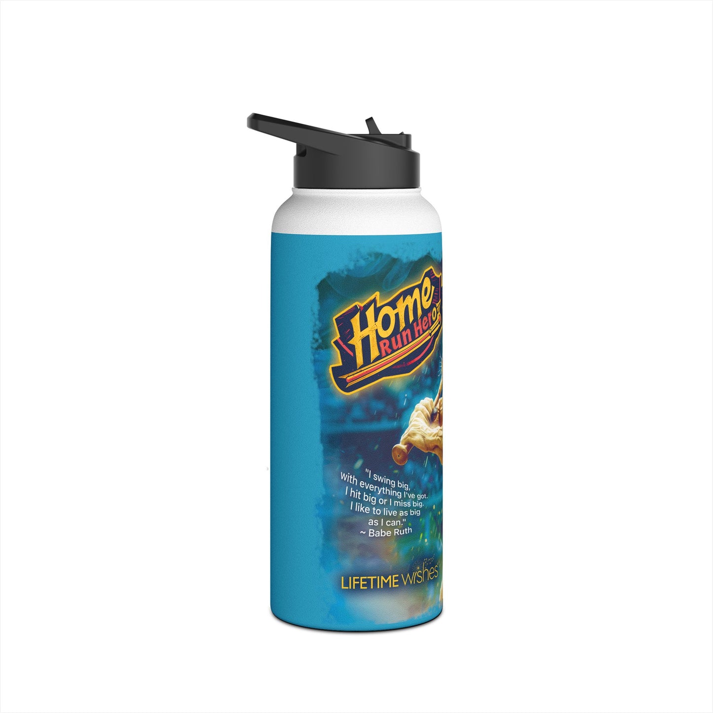 HomeRun Hero Lion - Stainless Steel Water Bottle, Standard Lid