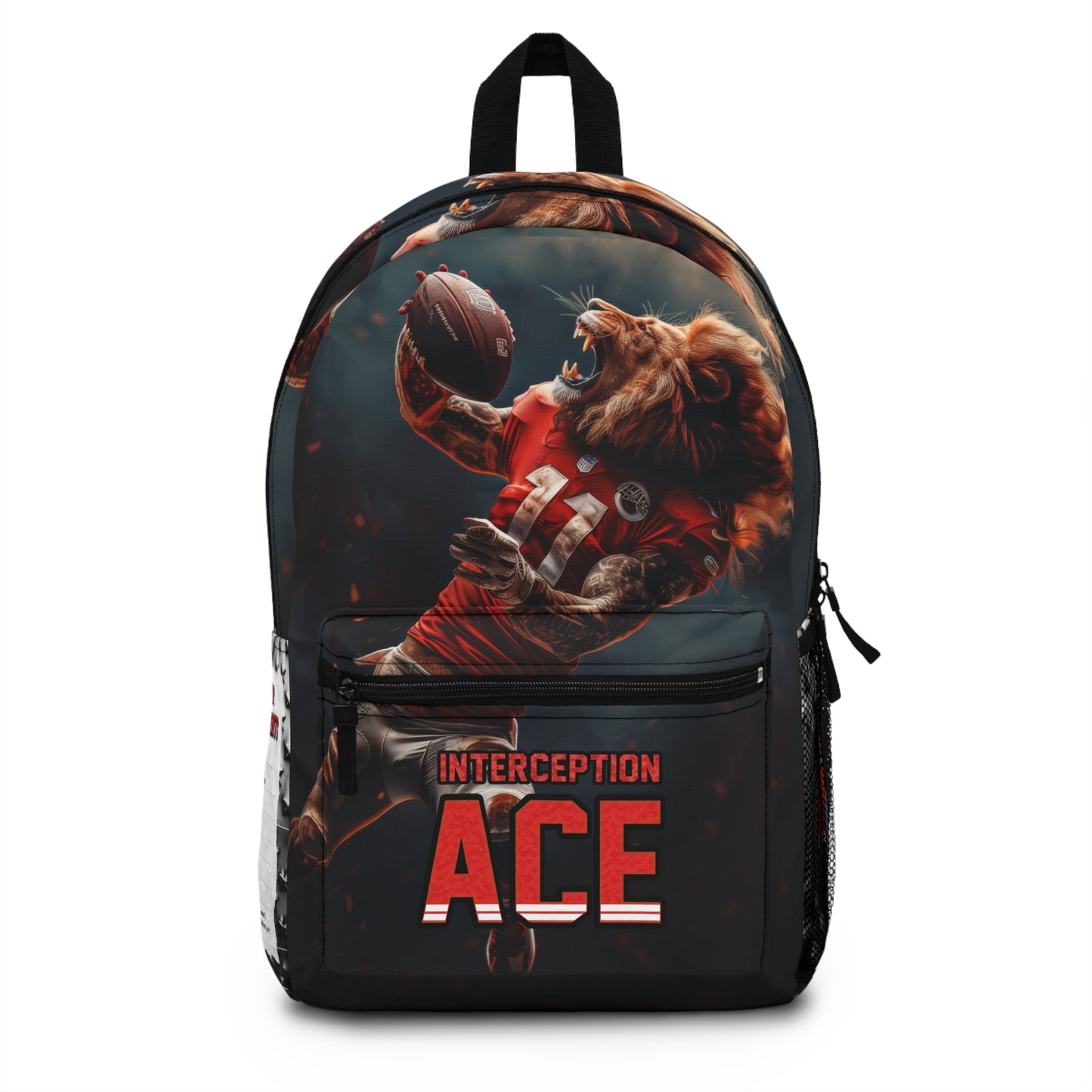 Football Write & Wear 'Interception Ace Lion' Backpack w/ Space to Personalize,  Back to School, Football Backpack, Sports Bag, Football Gift