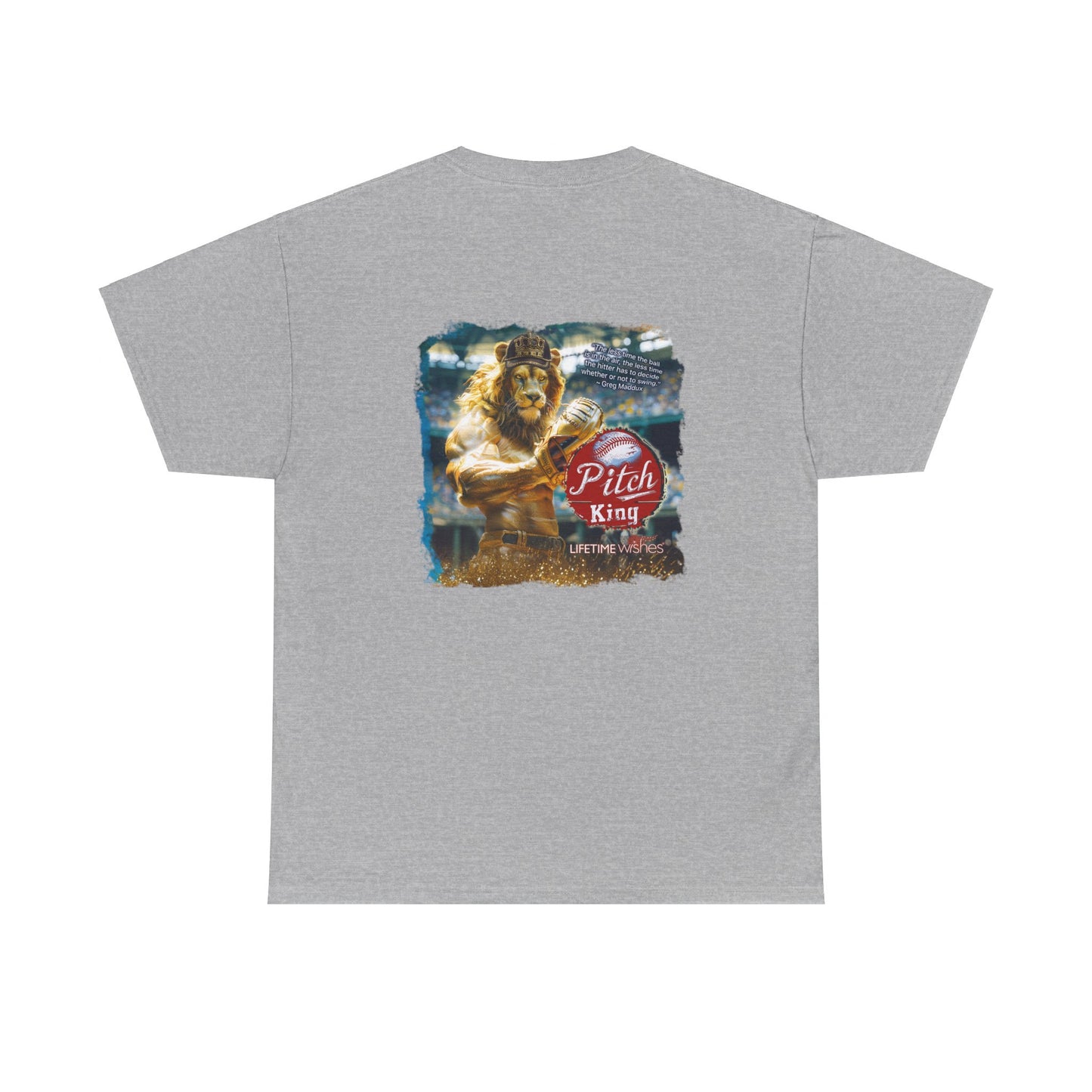 Baseball Pitch King Lion - Adult Unisex Heavy Cotton Tee