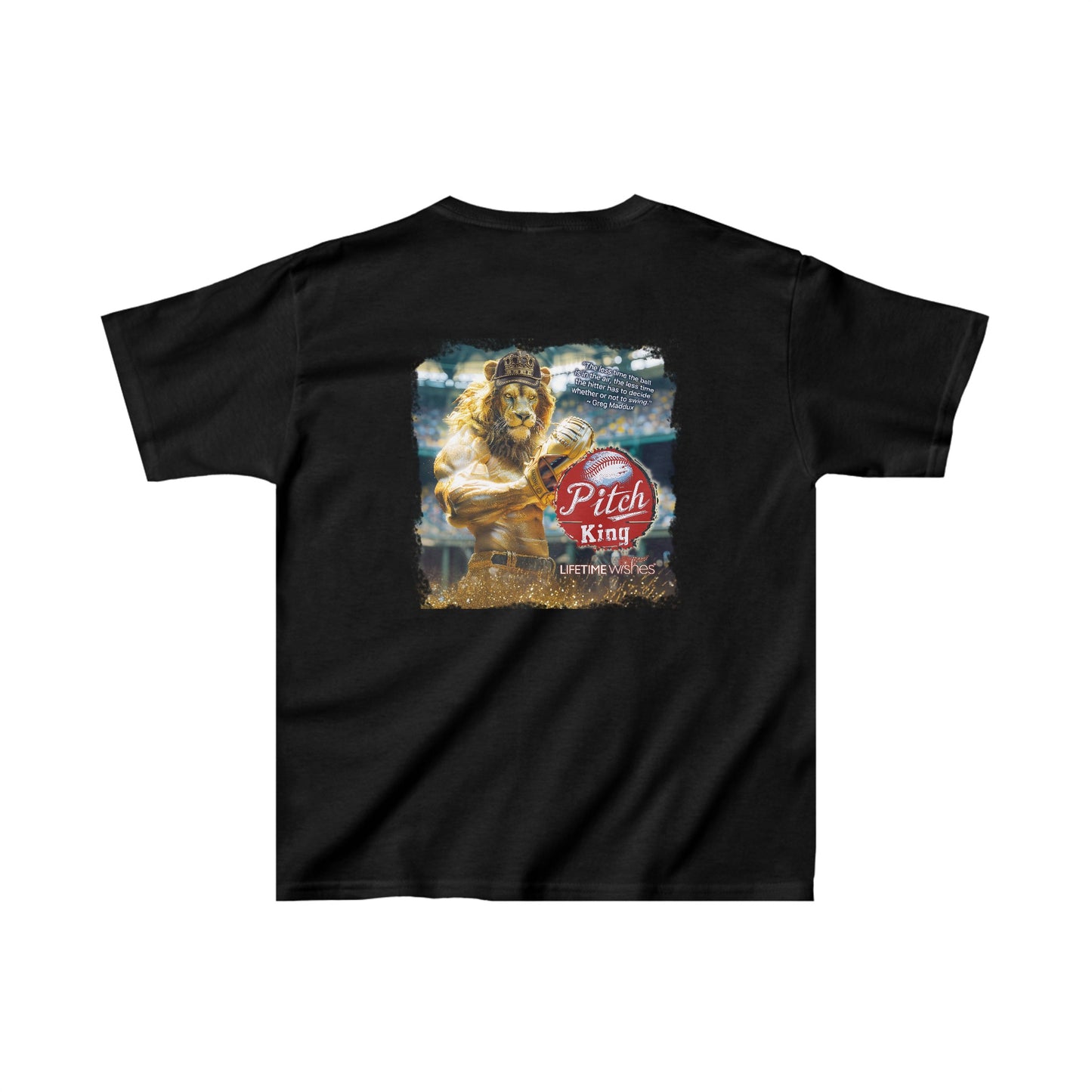 Baseball Pitch King Lion - Kids Heavy Cotton™ Tee